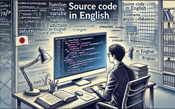 ソースコードは英文